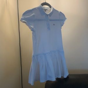 Girls white Burberry Tennis polo dress.